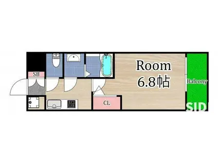 エスリード大阪京橋フロレゾン(1K/4階)の間取り写真