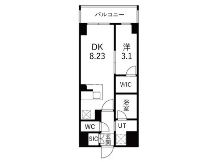 京福電鉄嵐山本線 嵐電天神川駅 徒歩16分 7階建 新築(1DK/2階)の間取り写真