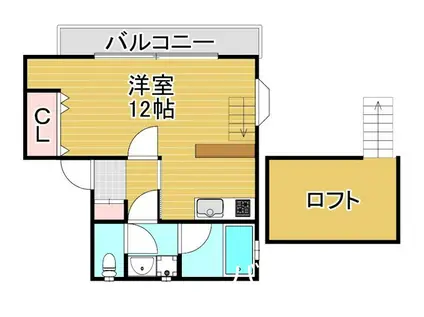 メゾン・サンティナC棟(ワンルーム/2階)の間取り写真