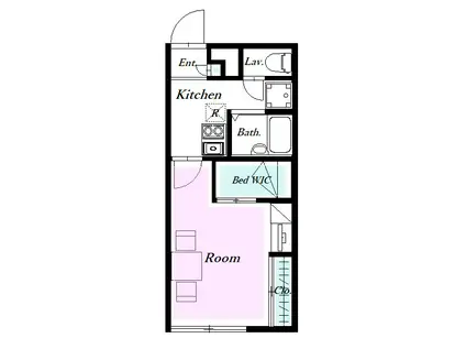 レオパレスサランズ日吉(1K/1階)の間取り写真