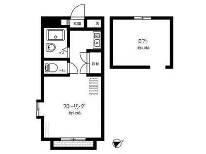 国立ファニー(1K/1階)の間取り写真