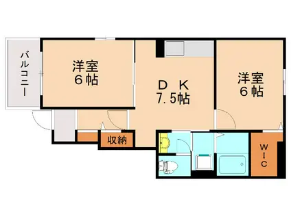 メゾンド フローラ(2DK/1階)の間取り写真