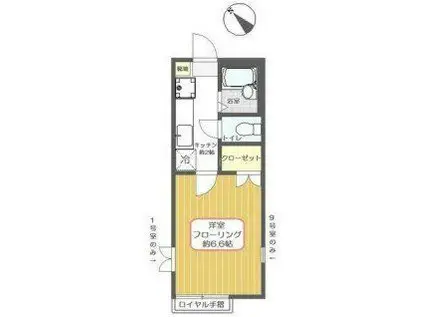 クレアーレ瑞江I(1K/1階)の間取り写真