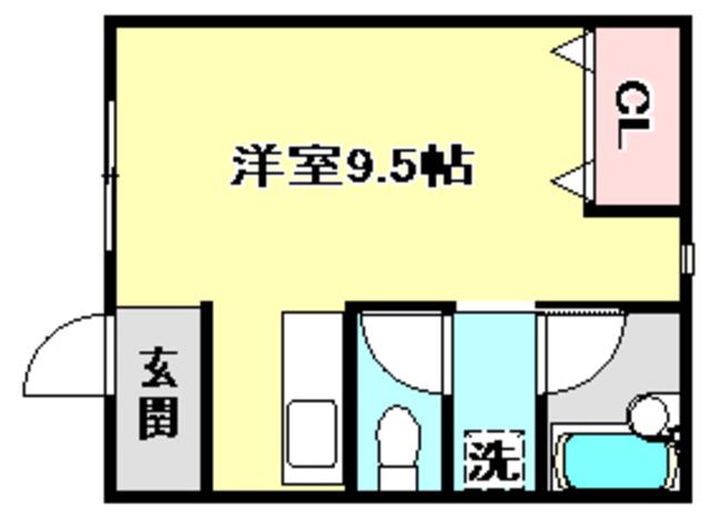 リドーヴェール(ワンルーム/1階)の間取り写真