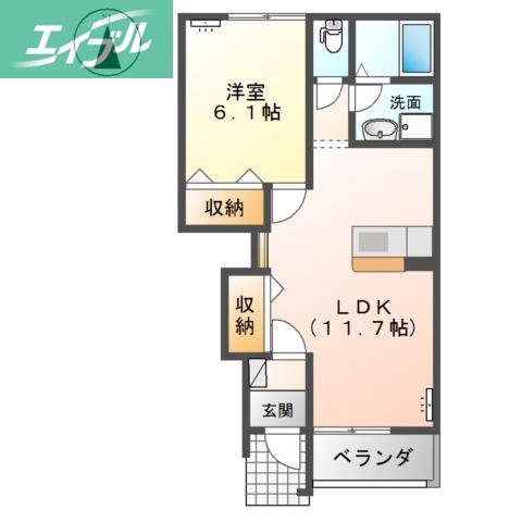 メゾン サン・ライズ(1LDK/1階)の間取り写真