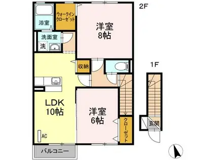 ファミール吉原(2LDK/2階)の間取り写真