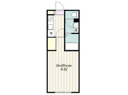 アプリコーゼ相模が丘(1K/2階)の間取り写真