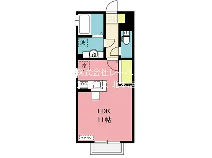 ルミエール西高尾A(ワンルーム/1階)の間取り写真