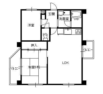 コンプリーションI(3LDK/2階)の間取り写真