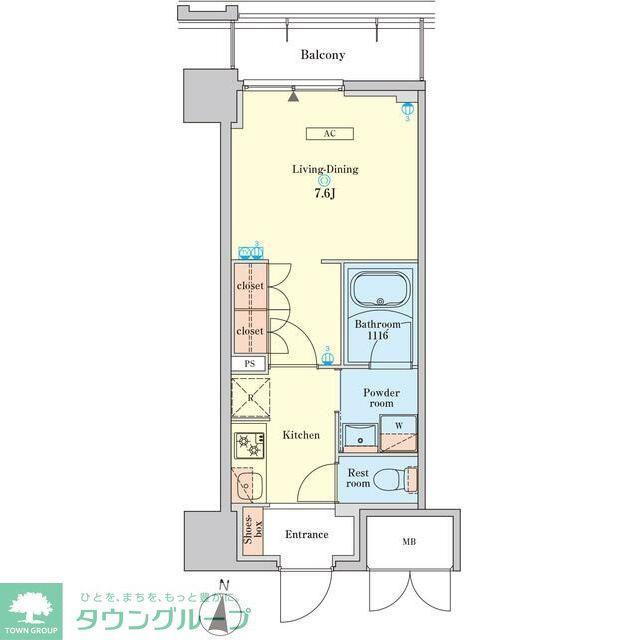 RJRプレシア菊川駅前(1K/10階)の間取り写真