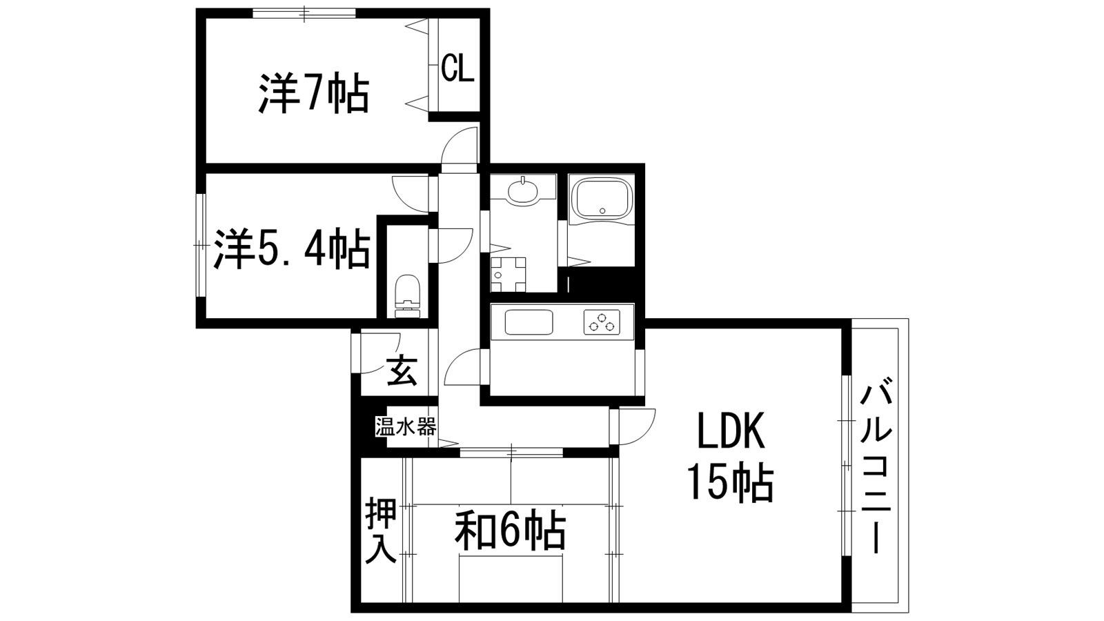 上ヶ原TWENTY-EIGHT(3LDK/4階)の間取り写真