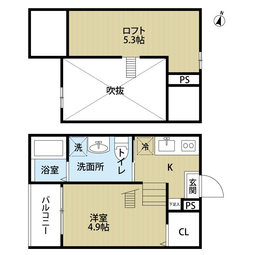 SOFITEL西田町(1K/2階)の間取り写真
