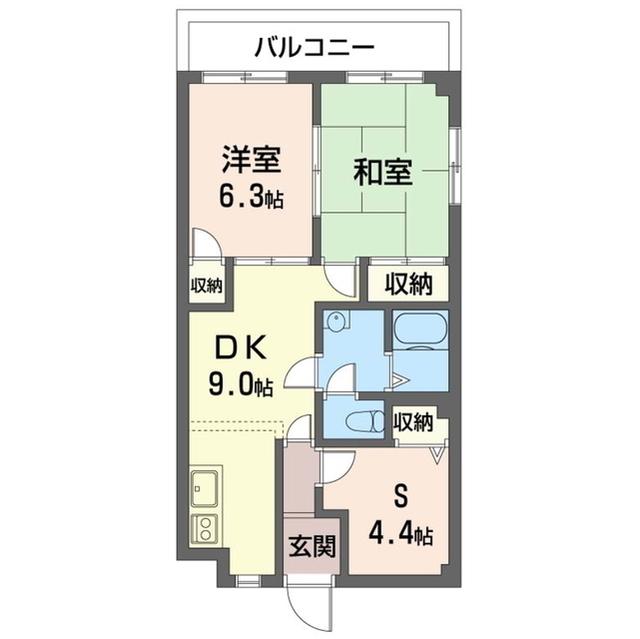 ロッククレスト(2SDK/3階)の間取り写真
