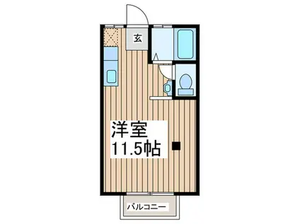 ハイツSO1 B棟(ワンルーム/2階)の間取り写真
