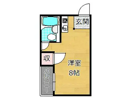 JPアパートメント枚方II(ワンルーム/3階)の間取り写真