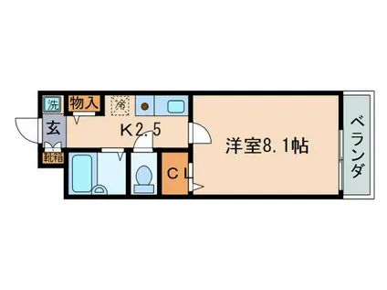 メゾンドムラジII(1K/2階)の間取り写真