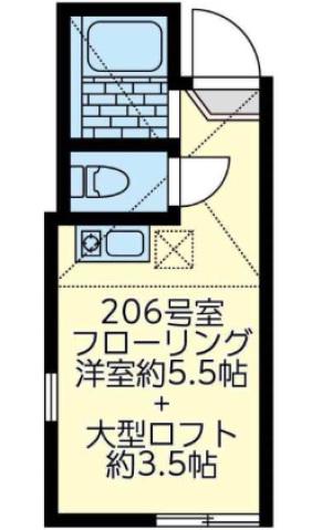 ユナイト宮田町ジョルディ・アルバ(ワンルーム/1階)の間取り写真