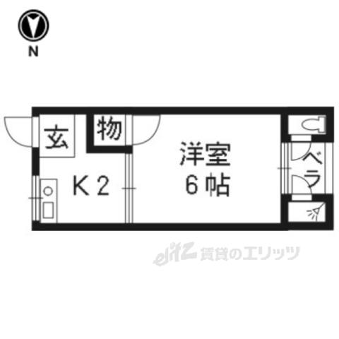山口ハイツ(1K/2階)の間取り写真