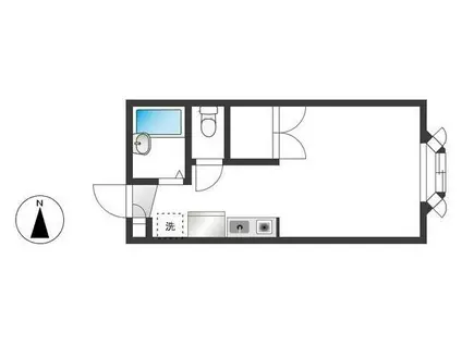 FLAT OUTIII(ワンルーム/2階)の間取り写真