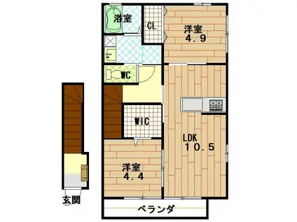 GLANZHIRO(2LDK/2階)の間取り写真