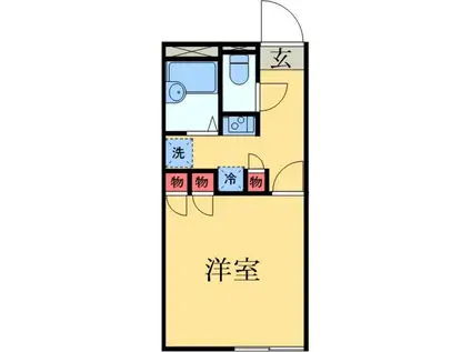 LPオークスB棟(1K/1階)の間取り写真