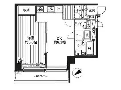 ダイアパレス田端(1DK/4階)の間取り写真