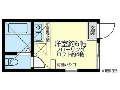 ユナイト戸手ポンピドゥーの杜(ワンルーム/2階)の間取り写真