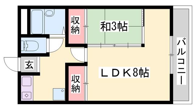 ラフェスタ加東(1LDK/3階)の間取り写真