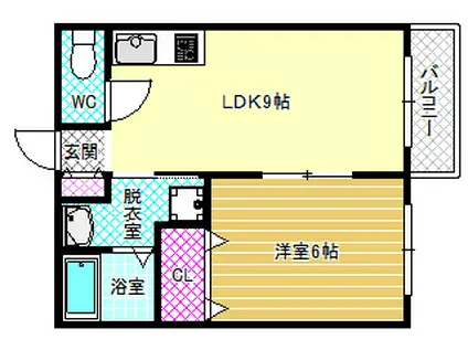 アニスヴェール玉手山(1LDK/1階)の間取り写真