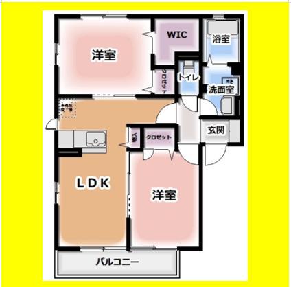 CASA M(2LDK/1階)の間取り写真
