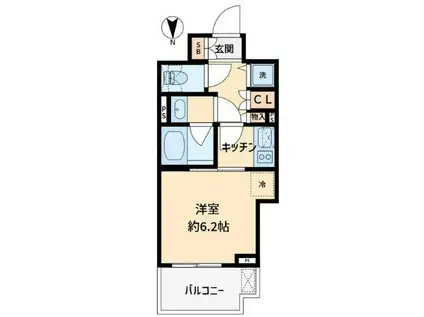 プライア渋谷(1K/16階)の間取り写真