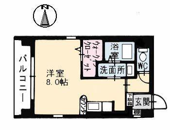 サンハート(ワンルーム/4階)の間取り写真