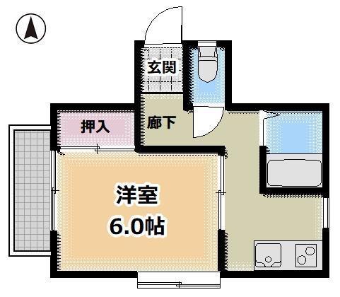 コーポラス拓(1K/1階)の間取り写真
