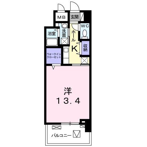 JR東海道本線 東静岡駅 徒歩6分 8階建 築15年(1K/4階)の間取り写真