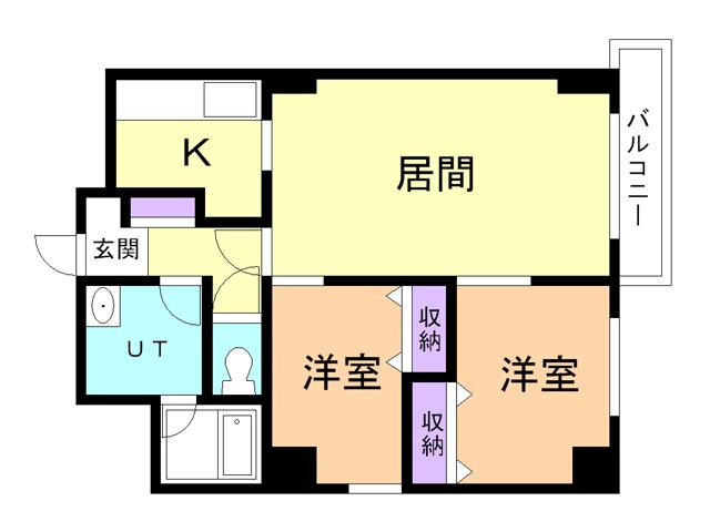 サンヴェール中央(2LDK/2階)の間取り写真