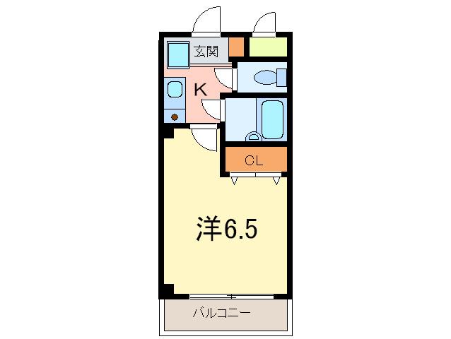 甲南フラット(1K/3階)の間取り写真