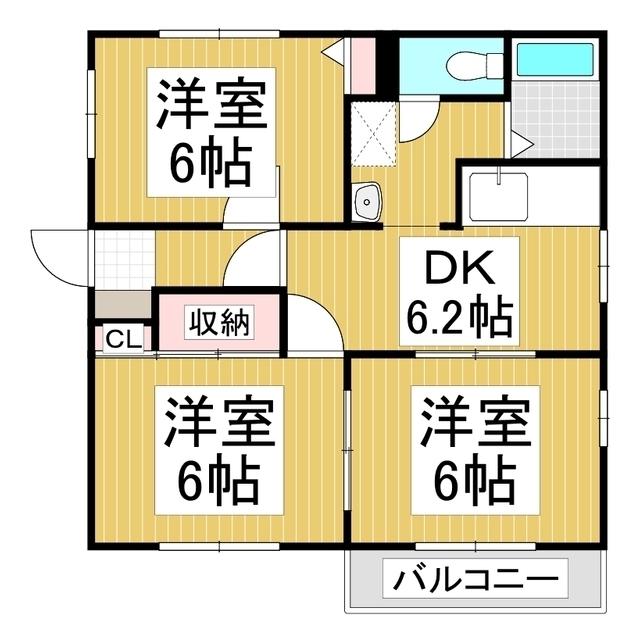 ブラボー50 NO.19(3DK/2階)の間取り写真