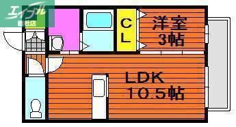 カンパーニャ・エフA棟(1LDK/1階)の間取り写真