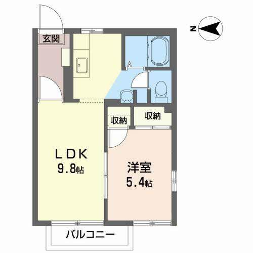 フレグランス・ウィンド(1LDK/1階)の間取り写真