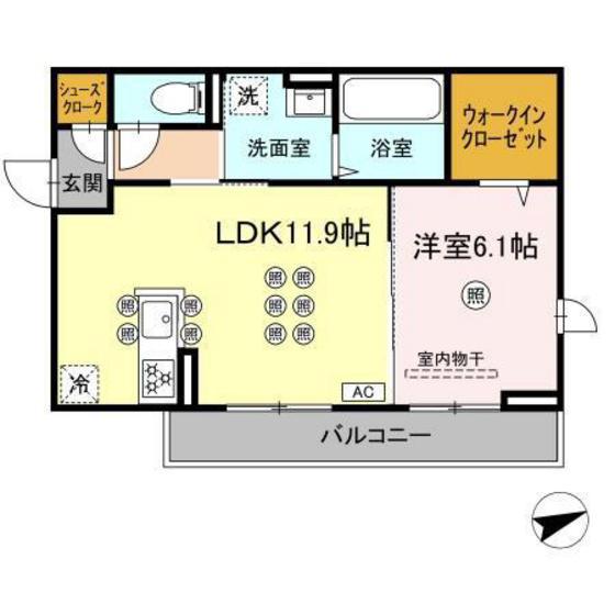 アルタ・レジデ(1LDK/2階)の間取り写真
