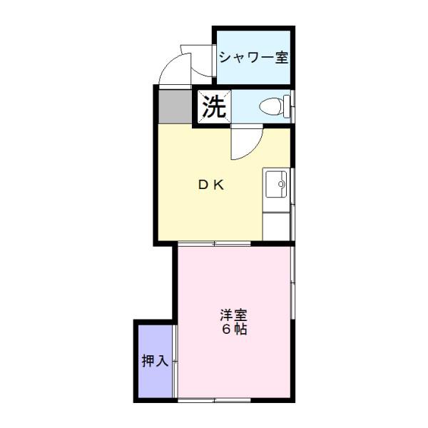 南風荘(1DK/2階)の間取り写真