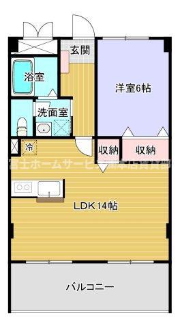エルロード住吉7号館(1LDK/4階)の間取り写真