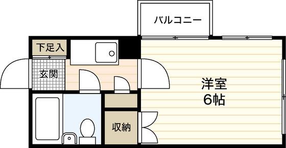 Mビル3(1K/1階)の間取り写真