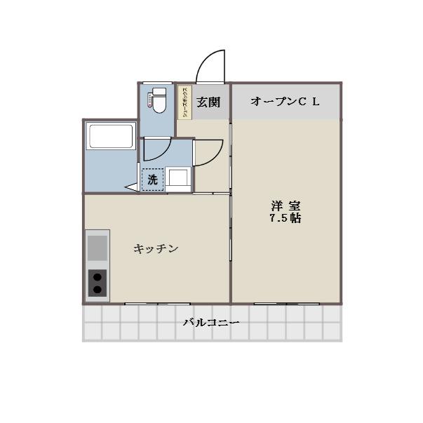 AMA TERRACE(1DK/2階)の間取り写真
