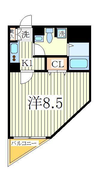 ラフィネ(1K/1階)の間取り写真