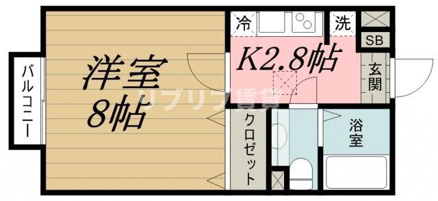 COZYVILLA(1K/2階)の間取り写真