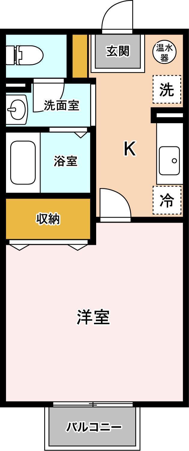 コスモス(ワンルーム/2階)の間取り写真