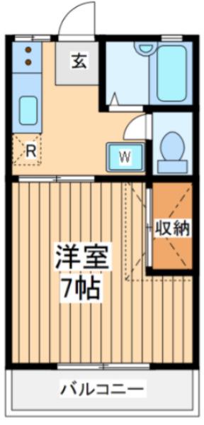 ベルメゾン大野(1K/1階)の間取り写真