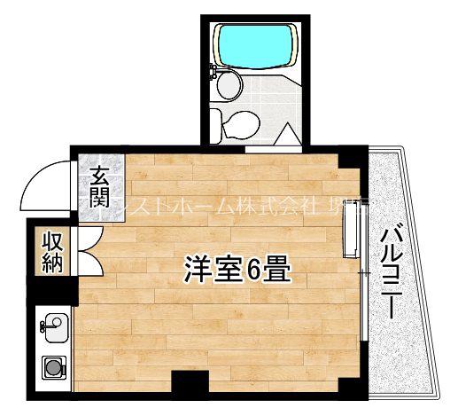 ビッグウエスト海山(ワンルーム/1階)の間取り写真