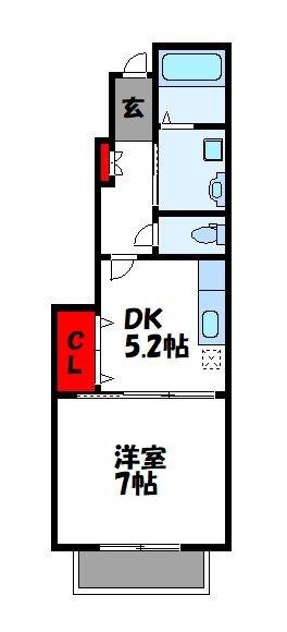 ピアッツァ エミIII(1DK/1階)の間取り写真